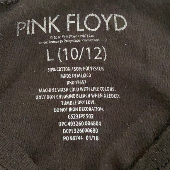 Pink Floyd black top Big Girls sz L 10-12 - Picture 3 of 4